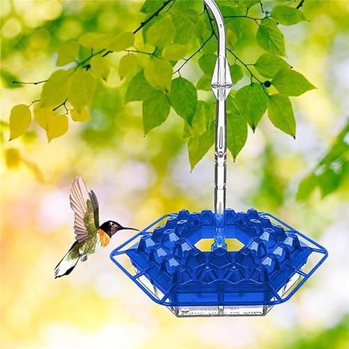 Verbessertes wetterbeständiges sechseckiges Vogelfutterhaus – Ameisengräben & Bienenschutzanschlüsse, hängende dekorative Futterstation für den Garten (leicht zu reinigen) von NXTFNRNX