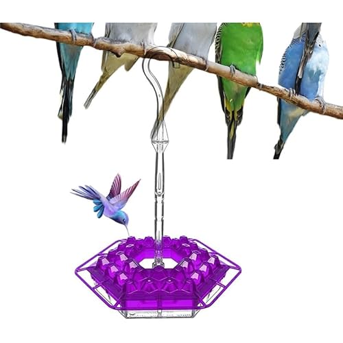 Verbessertes wetterbeständiges sechseckiges Vogelfutterhaus – Ameisengräben & Bienenschutzanschlüsse, hängende dekorative Futterstation für den Garten (leicht zu reinigen) von NXTFNRNX