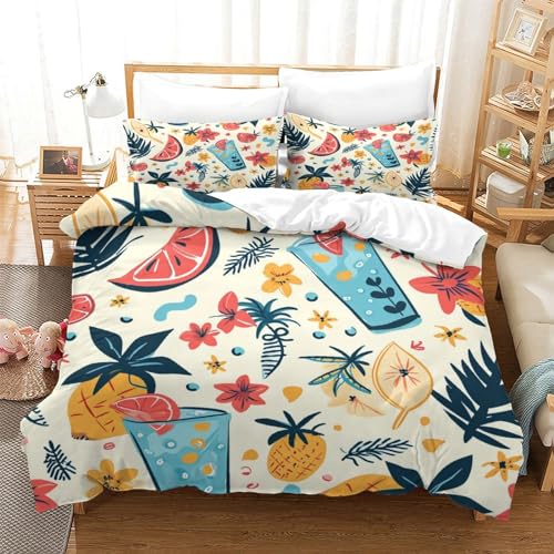 NXYDEPPEV Cooles Sommermuster Bettbezug Bettwäsche Kinderbettwäsche Reißverschluss Mit Kissenbezügen Betten Set Für Jungen Und Mädchen, Kinder Single（140x200cm） von NXYDEPPEV