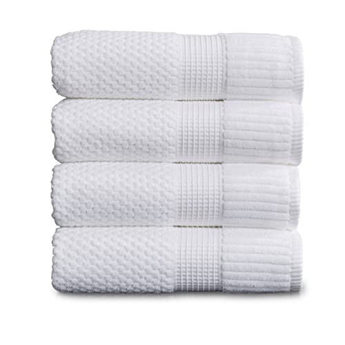 NY Loft Badetücher aus 100% Baumwolle, super weiche und saugfähige, schnell trocknende Badetücher, 76.2x132.1 cm, Trinity Collection (4er-Pack Badetücher, helles Weiß) von NY Loft