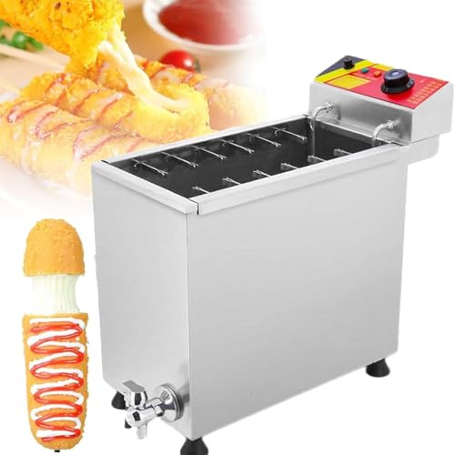 25-L-Kommerzielle Fritteuse, Käse-Hotdog-Stickmaschine, Wurst Grill Ofen, 12-Teiliges Bratgerät mit Einstellbarer Temperatur, Corn-Dog-Friteuse Für Hotdogs mit Griff, Käsesticks von NYANS