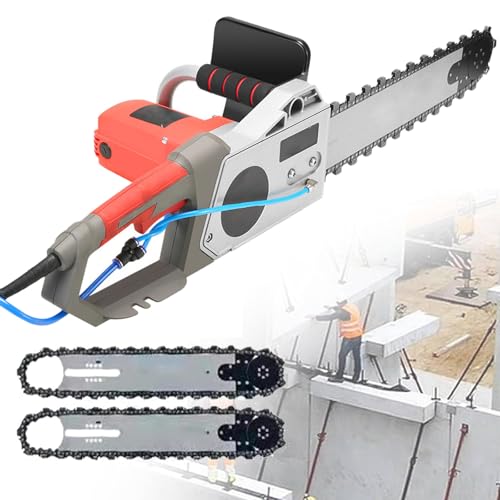 Elektrische Betonkettensäge, Nasswasserversorgung Staubentfernung Handkettensäge mit Wasserpumpe, 2 Ketten/2 Führungsschienen, zum Schneiden von Beton, Stahlstangen, Marmor,Cuttingdepth-350mm Elektrische Betonkettensäge, Nasswasserversorgung Staubentfernung Handkettensäge mit Wasserpumpe, 2 Ketten/2 Führungsschienen, zum Schneiden von Beton, Stahlstangen, Marmor,Cuttingdepth-350mm von NYANS