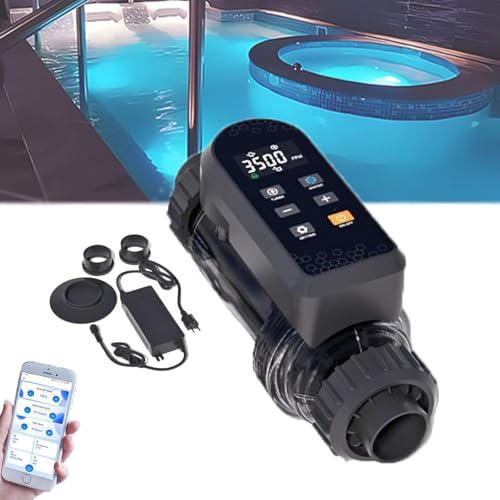 Intelligentes Salzwasserpool-Chlorinator System mit Integriertem Wlan und App-Fernbedienung, Intelligentem Digitalpanel und Titanplatten-Selbstreinigung Technologie,withAPPcontrol-30g/h(25K~40K) von NYANS
