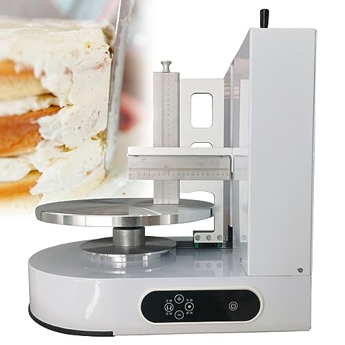 NYANS Automatische Kuchencreme Verteilmaschine, Kuchenbeschichtungs Glättungsmaschine, für die Herstellung von 4-12 Zoll Kuchen, Elektrische Geburtstagskuchen Creme Verteilmaschine,White von NYANS