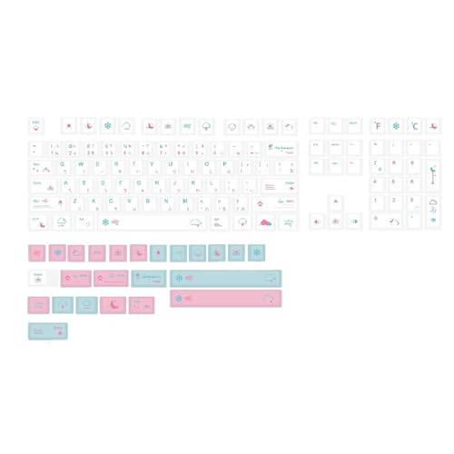 132 Tastenkappen XDA-Profil, weiße Wetter-Tastenkappen, PBT-Farbstoffsublimation, mechanische Tastatur-Tastenkappe, XDA-Profil-Tastenkappe von NYCEMAKEUP