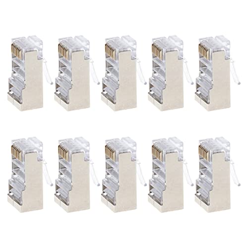 NYCEMAKEUP 10 Stück CAT6 Typ 8P8C geschirmtes Kristall-Ethernet für Kopf-Crimp-Steckverbinder-Buchse NYCEMAKEUP 10 Stück CAT6 Typ 8P8C geschirmtes Kristall-Ethernet für Kopf-Crimp-Steckverbinder-Buchse von NYCEMAKEUP