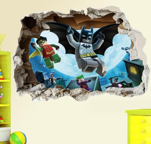 3d Dreidimensionale Wandaufkleber Papier Batman Kinderzimmer Kindergarten Wanddekoration Malerei 50,70cm von NYCK