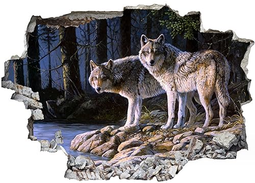 Weißer Wolf Selbstklebender Wandtattoo Aufkleber Für Wand Piercing, Wohnzimmer, Schlafzimmer, Bett, Zimmer Dekoration Wandtattoo, Tv Hintergrund Wand 40,60cm von NYCK