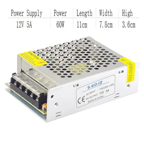 DC 12 volt power supply 1A 2A 5A - 30A AC 110V 220V Power Supply Transformer Switching LED Driver for Strip Light Switch Adapter(12V 5A 60W) von NYDPXHNJV