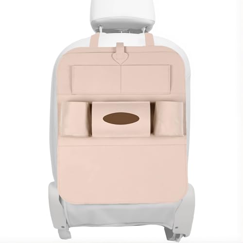 NYFDUAH Auto Rückenlehnenschutz, Für Suzuki Swift 1.5 2006-2010 Rückenlehnenschutz Auto Kick-Matte verstärkt Verstellbare Träger,B Beige von NYFDUAH