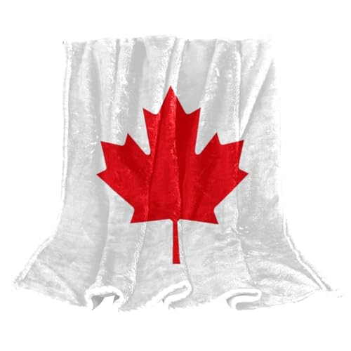 Kuscheldecke Kanada Flagge Flauschig Decke Weich Warme Fleecedecke Für Couch Bett Sofa 150×100cm von NYKVTG