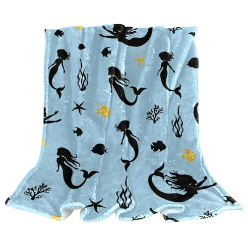 Kuscheldecke Meerjungfrau Schwarz Flauschig Decke Weich Warme Fleecedecke Für Couch Bett Sofa 150×100cm Kuscheldecke Meerjungfrau Schwarz Flauschig Decke Weich Warme Fleecedecke Für Couch Bett Sofa 150×100cm von NYKVTG