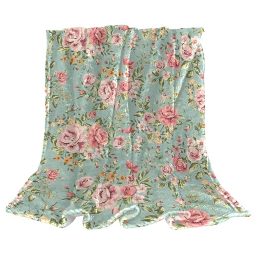NYKVTG Kuscheldecke Romantische Blume Sofadecke Wohndecke Couchdecke Für Wohnzimmer Schlafzimmer 150×200cm von NYKVTG