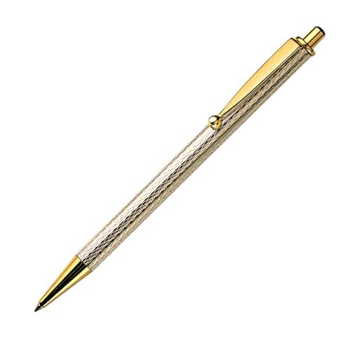 NYLOE - Kugelschreiber mit Druckmechanik - Massives Silber 925 - Vergoldete Details - Nachfüllbar - Handwerkskunst - Abschluss-Geschenk - Hergestellt in Italien von NYLOE Writing Instruments