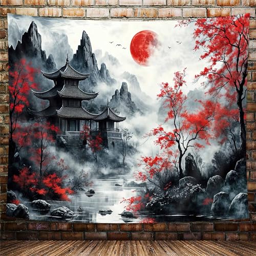 Japanischer Anime-Wandteppich, Kirschblüte, Bergwald, Wandbehang, asiatische Naturlandschaft, Poster für Herren, Schlafzimmer, ästhetische Decke, Studentenwohnheim, Dekoration, 203 x 152 cm Japanischer Anime-Wandteppich, Kirschblüte, Bergwald, Wandbehang, asiatische Naturlandschaft, Poster für Herren, Schlafzimmer, ästhetische Decke, Studentenwohnheim, Dekoration, 203 x 152 cm von NYMB