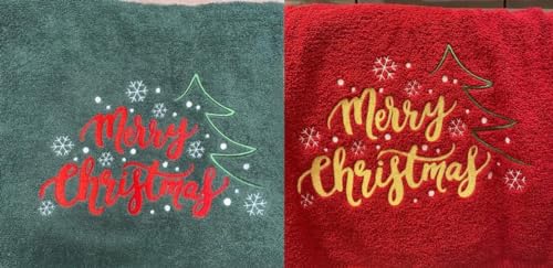 NYS NEW YORK STYLE Weihnachts Handtücher Badetuch mit Stickerei, Weihnachtsdekoration Weihnachten weihnachtshandtücher Badezimmer Badetuch Weihnachten Rot von NYS NEW YORK STYLE