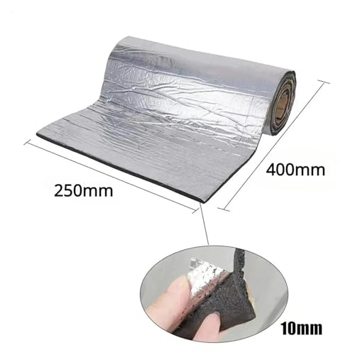 Schalldämmpad Motorhaube 2000*500mm 5/10mm Schalldichte Matte Proofing Deadener Wärme Noise Isolierung Trittschalldämmung Haube Geschlossenzelligen schaum Zubehör(Upgrade-10mm-L) von NYSAASDST