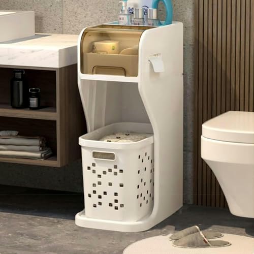 NYSCR 11 "W Skinny Badezimmerlagerschrank, 2/3/4 Stufe Toilettenpapierhalterschrank mit Schubladen, schmal von NYSCR