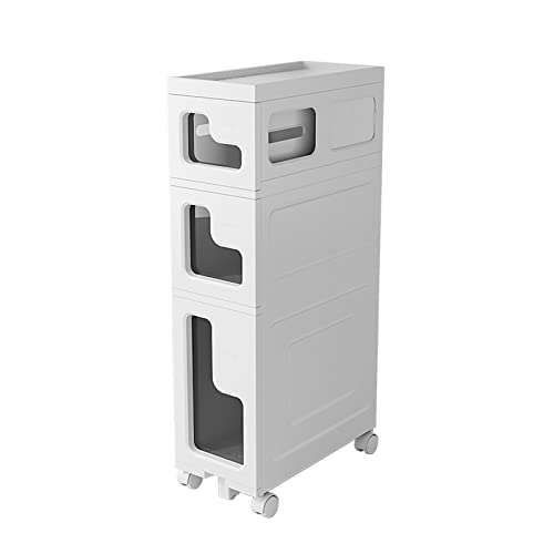 NYSCR 4 -Tier -Badezimmer -Fußbodenschrank mit stapelbaren Lagerschubladen räumlich sparend Slim Design für Toilettenpapier und mehr von NYSCR