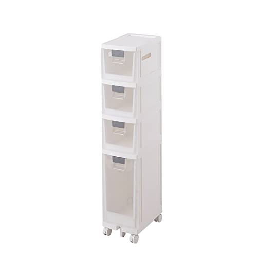 NYSCR Schlanker Badezimmerbodenschrank mit klaren Schubladen und Rollen schmaler hoher Lagerwagen für kleine Räume große Kapazität Toilettenpapier Organizer NYSCR Schlanker Badezimmerbodenschrank mit klaren Schubladen und Rollen schmaler hoher Lagerwagen für kleine Räume große Kapazität Toilettenpapier Organizer von NYSCR