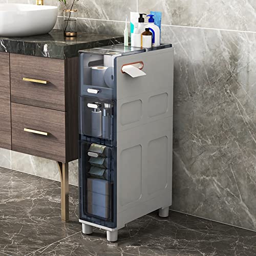 NYSCR Slim 5 Schubladen Badezimmer Fußbodenschrank robuster Rahmen schmaler Toilettenpapier Aufbewahrung mit klaren Schubladen Toilettenseitenschrank auf Rädern NYSCR Slim 5 Schubladen Badezimmer Fußbodenschrank robuster Rahmen schmaler Toilettenpapier Aufbewahrung mit klaren Schubladen Toilettenseitenschrank auf Rädern von NYSCR
