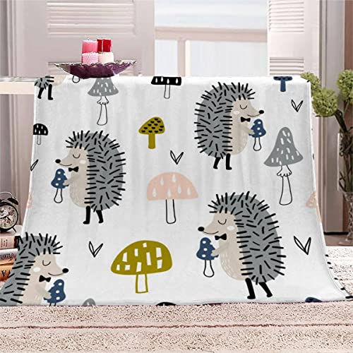 Kuscheldecken 100x130 Cartoon-Igel Flanell Decke 3D Microfaser Flauschig Weich Warm Plüsch Süße Tiere Kinder Mädchen Jungen Wohndecke für Sofadecke Bett Kindertagesstätte Nap von NYSMGS