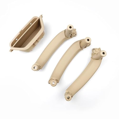 NYSQOJFNF Innentür Innengriff 4 Stück Kohlefaser Auto Links Rechts Innentürgriff LHD Innentürverkleidung Griff Pull Trim Cover Für X3 X4 F25 F26 2010-2017(Beige 4Pcs) von NYSQOJFNF