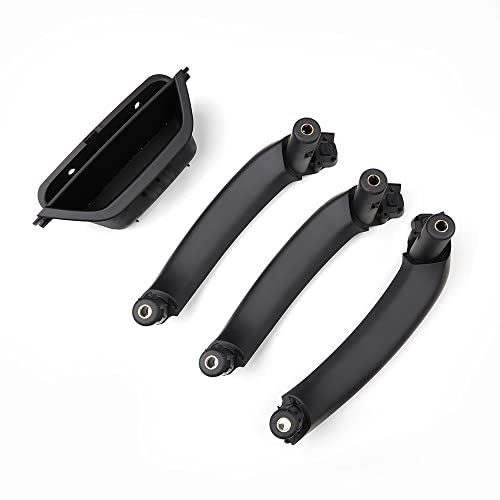 NYSQOJFNF Innentür Innengriff 4 Stück Kohlefaser Auto Links Rechts Innentürgriff LHD Innentürverkleidung Griff Pull Trim Cover Für X3 X4 F25 F26 2010-2017(Black 4Pcs) von NYSQOJFNF