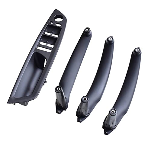 NYSQOJFNF Innentür Innengriff Armlehne Kohlefaser Für E70 E71 E72 X5 X6 2007-2014 Autoinnentürgriff Innenverkleidung Zugverkleidung(LHD Black 4Pcs) von NYSQOJFNF