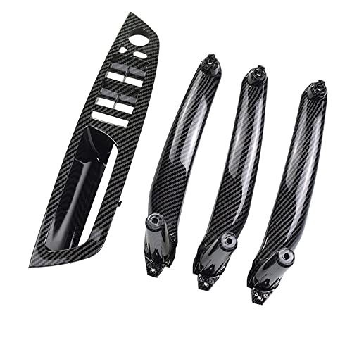 NYSQOJFNF Innentür Innengriff Armlehne Kohlefaser Für E70 E71 E72 X5 X6 2007-2014 Autoinnentürgriff Innenverkleidung Zugverkleidung(LHD Carbon 4Pcs) von NYSQOJFNF