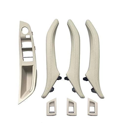 NYSQOJFNF Innentür Innengriff Autoinnenraum Leder Innentürgriff Panel Pull Trim Cover Für 5er F10 F11 F18 520i 523i 525i 528i 535i(LHD Oyster) von NYSQOJFNF