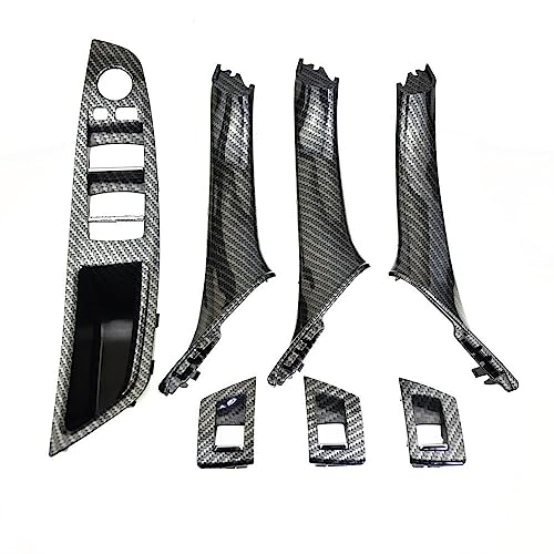 NYSQOJFNF Innentür Innengriff Für 5 Series F10 F11 F18 520 523 Innentürgriff Armlehne Panel Trim Kein Spiegel Klappknopf Trim Cover(LHD Carbon SET) von NYSQOJFNF
