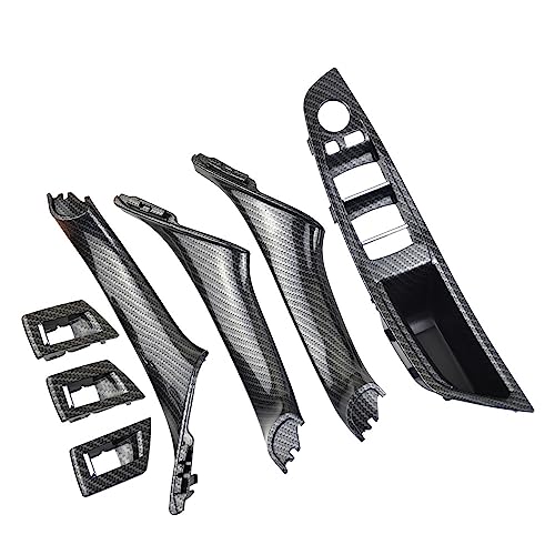 NYSQOJFNF Innentür Innengriff Für 5 Series F10 F11 F18 520 523 Innentürgriff Armlehne Panel Trim Kein Spiegel Klappknopf Trim Cover(RHD Carbon SET) von NYSQOJFNF