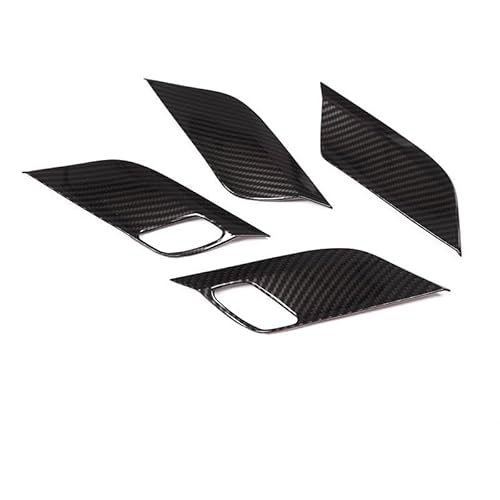 NYSQOJFNF Innentür Innengriff Für X5 F15 X6 F16 14-18 ABS Silber/Carbon Faser Textur Auto Sicherheit Türschloss Griff Bowl Abdeckung Trim Aufkleber(Kohlefaser) von NYSQOJFNF