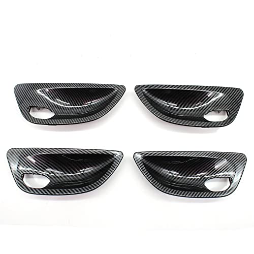 NYSQOJFNF Innentür Innengriff LHD RHD Links Rechts Auto Innentürgriff Schüsselabdeckung Trim Für 5er F10 F11 F18 2010-2017 Schwarz Beige(Carbon fiber 4pcs) von NYSQOJFNF