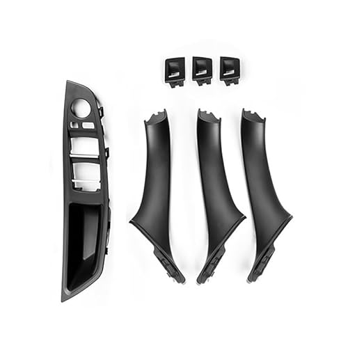 NYSQOJFNF Innentür Innengriff Linker Antrieb LHD Beige Schwarz Kohlefaser Auto-Innentürgriffgriff 7-teiliges Set Für 5er F10 F18 523 525 528(Schwarz) von NYSQOJFNF