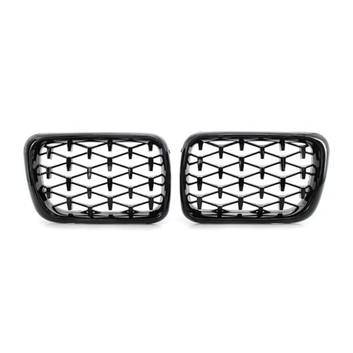 NYSQOJFNF Kühlergrill vorne Kühlergrill Für E36 3er 1997 1998 1999 Black Diamond Meteor Style Auto-Styling Fronthaube Nierengrill 51138195151 Nebelscheinwerfergitter von NYSQOJFNF