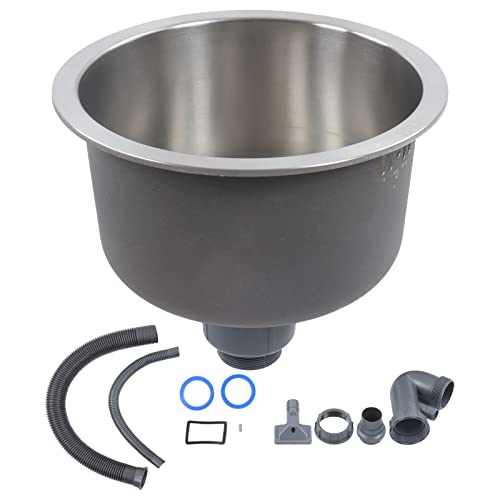 Edelstahl -Küchenspüle extrem robustes Splatter -Proof Dual Mount Design Mini Round Waschbecken für Stangen oder Küche von NYSUZHOUJI