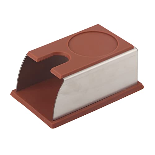 Kaffeemanipshalter Edelstahl Silikon Kaffeepulver Maker Ständer Rack Werkzeug Kompaktgröße tragbar für die Heimküche (Kaffeefarbe) von NYSUZHOUJI