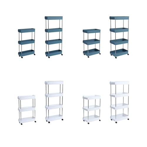 NYSUZHOUJI 3 Tier Rolling Utility Cart Storage Organisation Regale tragbare Service Trolley Küche Badezimmer Büro (S & 4-Tier) von NYSUZHOUJI