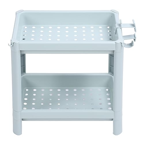 NYSUZHOUJI Badezimmerlagerregal Geräumige nordische Blaue Blaue freistehende Eckregale Regale (2 Tier) von NYSUZHOUJI