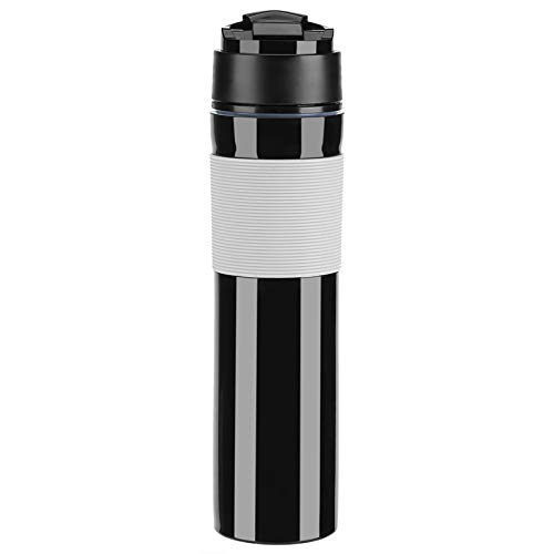 NYSUZHOUJI Tragbare Kaffeepresse Flasche Sturdes Leckdosen leicht schwarz rote Optionen für das Reisen Tee Kaffeemaschine Trinkwasser Tasse (Schwarz) von NYSUZHOUJI