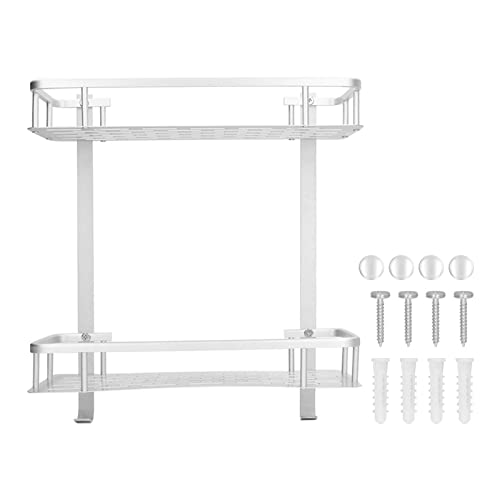 NYSUZHOUJI Wandmontierte Regale Aluminiumlegierung 2 Schichten Mattes Quadrattuchregale für Küche und Badezimmer NYSUZHOUJI Wandmontierte Regale Aluminiumlegierung 2 Schichten Mattes Quadrattuchregale für Küche und Badezimmer von NYSUZHOUJI