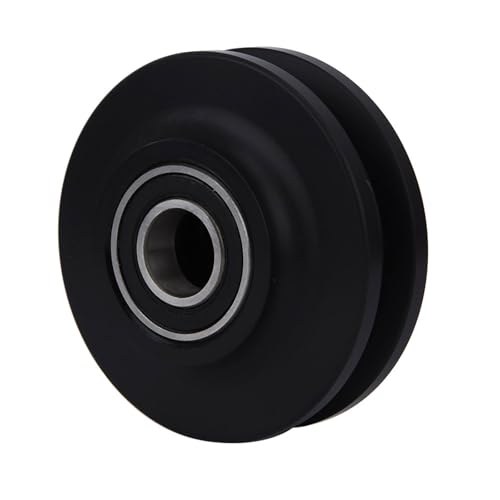 Robuste Schiebetor-Rollen-Hardware für Scheunentore, 2 Stück Kunststoff-Metall-Radschiene, nahtlos manipulierbar, schwarz von NYSUZHOUJI