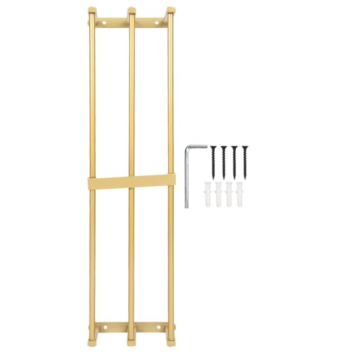 Wandmontiertes Metall -Badezimmer -Handtuchregal mit 3 Bars für gerollte Handtücher in Aluminiumlegierung (Gold) von NYSUZHOUJI