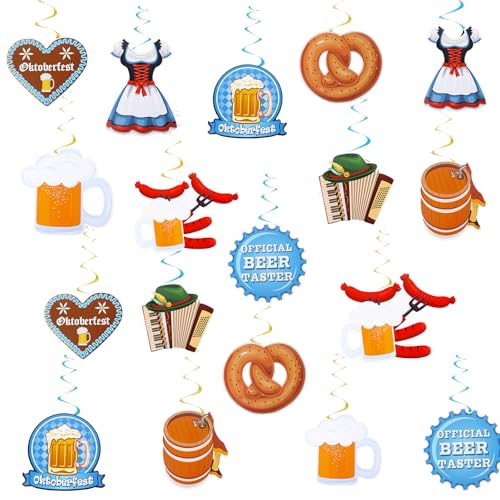 18 Stück Oktoberfest Deko, EIN Stück ca. 11-15,4 cm für Sausage Party Bayrische Deko, Deckenhänger Wirbel Girlande für Bayerische Partys, Kneipen, Bierzeltdeko 18 Stück Oktoberfest Deko, EIN Stück ca. 11-15,4 cm für Sausage Party Bayrische Deko, Deckenhänger Wirbel Girlande für Bayerische Partys, Kneipen, Bierzeltdeko von NYTGAH