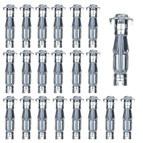20 Stück Hohlraumdübel Metall, Trockenbauanker mit Gipskartondübel, Spreizdübel für Hohlraumdübel Zange, Trockenbau, Faserplatten, Hohlwände, Betonbefestigung (20 Dübel + 20 Schrauben,M6) von NYTGAH