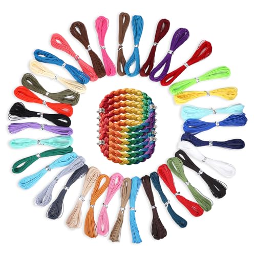 35 Rollen Gewachste Baumwollschnur, 10 Meter Langes Nylonschnur für Armbänder, 35 Farben Makramee Garn 1mm, für Armbänder Selber Machen, Handarbeiten, Schmuck, Schmuckherstellung von NYTGAH
