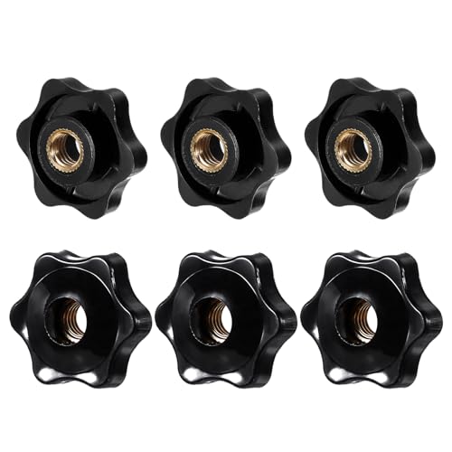 6-Teilige Sterngriffmutter M8, Schwarze Sternmutter, Rändelmutter aus Kupferkern, Außendurchmesser 32 mm, Geeignet für Maschinen, Industrie, Möbel, elektronische Geräte, Werkzeugmaschinen 6-Teilige Sterngriffmutter M8, Schwarze Sternmutter, Rändelmutter aus Kupferkern, Außendurchmesser 32 mm, Geeignet für Maschinen, Industrie, Möbel, elektronische Geräte, Werkzeugmaschinen von NYTGAH