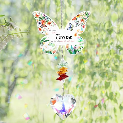 Geschenke für Frauen, Acryl Schmetterling Form Sonnenfänger, Windspiele Dekorationen für Geschenk Tante, Geeignet für Fenster Haus Garten Weihnachten Party Hochzeit Dekoration von NYTGAH